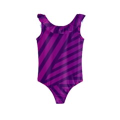 Pattern Lines Stripes Texture Kids  Frill Swimsuit by Sapixe