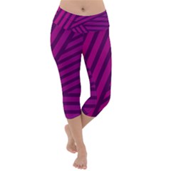 Pattern Lines Stripes Texture Lightweight Velour Capri Yoga Leggings