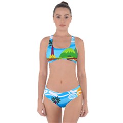 Landscape Background Nature Sky Criss Cross Bikini Set by Sapixe