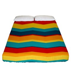 Retro Colors 60 Background Fitted Sheet (queen Size) by Sapixe