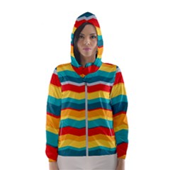 Retro Colors 60 Background Hooded Windbreaker (women) by Sapixe