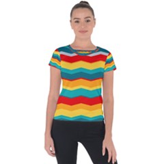 Retro Colors 60 Background Short Sleeve Sports Top  by Sapixe