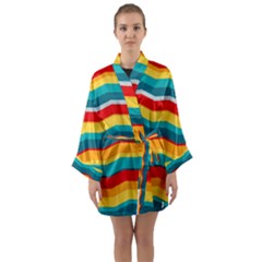 Retro Colors 60 Background Long Sleeve Kimono Robe by Sapixe