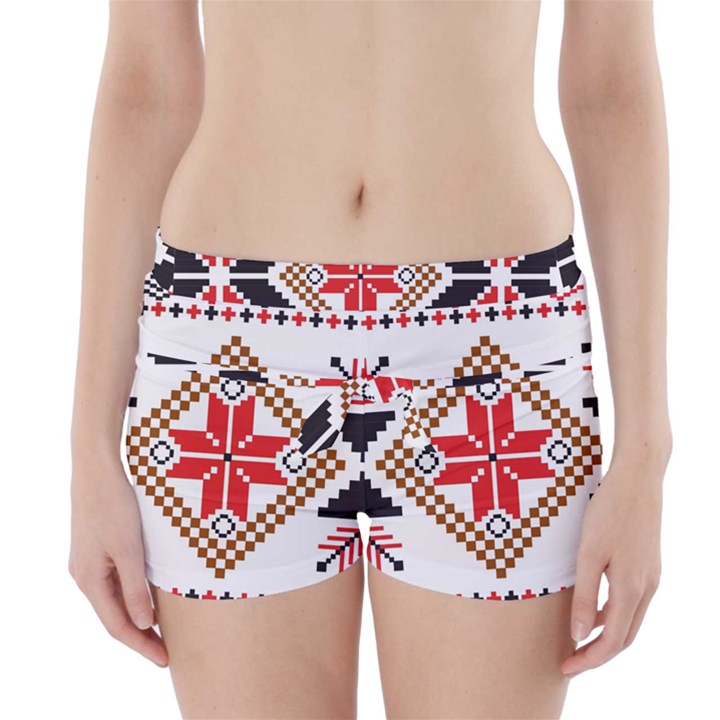 Ornament Stars Textile Crochet Boyleg Bikini Wrap Bottoms