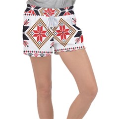 Ornament Stars Textile Crochet Women s Velour Lounge Shorts