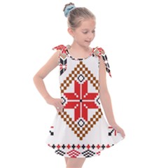 Ornament Stars Textile Crochet Kids  Tie Up Tunic Dress by Sapixe