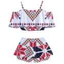 Ornament Stars Textile Crochet Kids  Off Shoulder Skirt Bikini View2