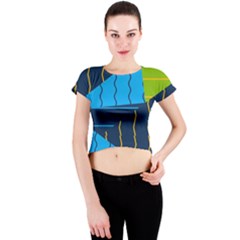 Background Wallpaper Colors Color Crew Neck Crop Top by Sapixe