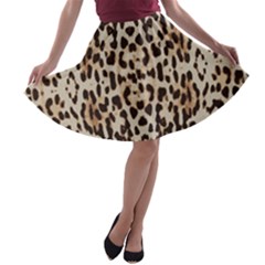 Pattern Leopard Skin Background A-line Skater Skirt by Sapixe