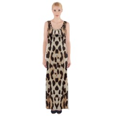 Pattern Leopard Skin Background Maxi Thigh Split Dress by Sapixe