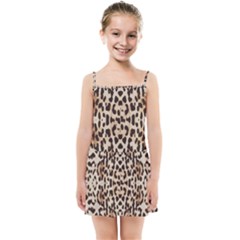 Pattern Leopard Skin Background Kids Summer Sun Dress by Sapixe