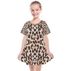 Pattern Leopard Skin Background Kids  Smock Dress