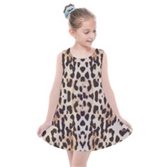 Pattern Leopard Skin Background Kids  Summer Dress