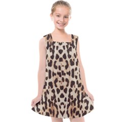 Pattern Leopard Skin Background Kids  Cross Back Dress