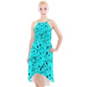 Pattern Flowers Flower Texture High-Low Halter Chiffon Dress  View1