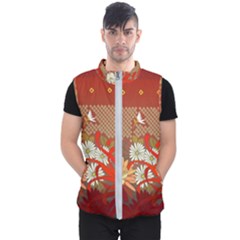 Abstract Background Flower Design Men s Puffer Vest by Sapixe