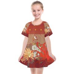 Abstract Background Flower Design Kids  Smock Dress by Sapixe