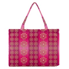 Background Pattern Pink Wallpaper Zipper Medium Tote Bag by Sapixe