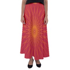 Background Rays Sun Flared Maxi Skirt