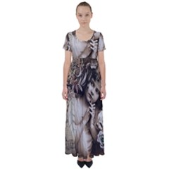 Little 1220480 1920 High Waist Short Sleeve Maxi Dress