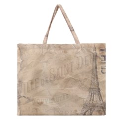 Paris 1118815 1280 Zipper Large Tote Bag by vintage2030