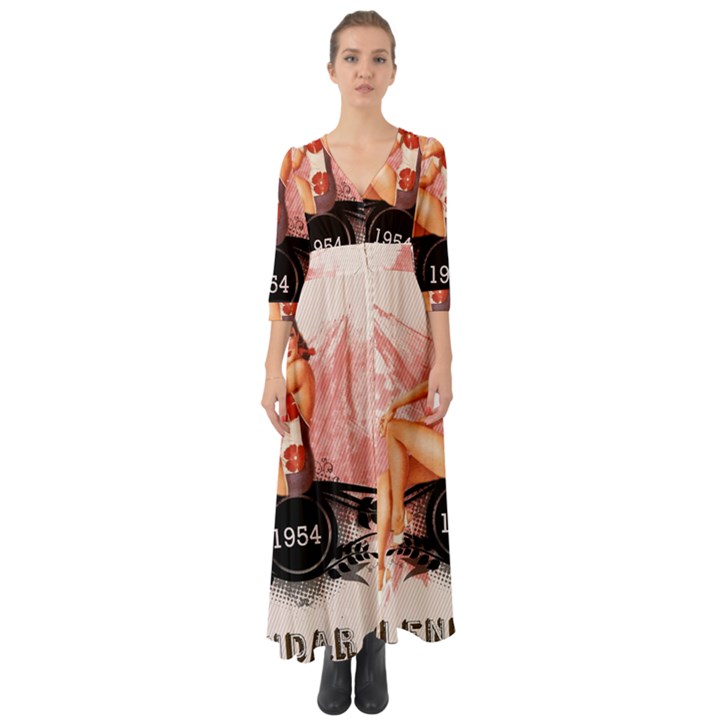 Retro 1112778 1920 Button Up Boho Maxi Dress