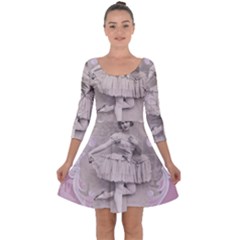 Lady 1112861 1280 Quarter Sleeve Skater Dress