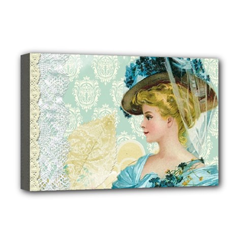 Lady 1112776 1920 Deluxe Canvas 18  X 12  (stretched) by vintage2030