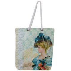 Lady 1112776 1920 Full Print Rope Handle Tote (large)