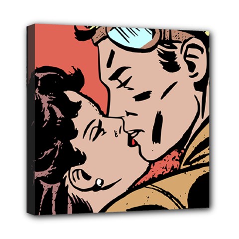 Retrocouplekissing Mini Canvas 8  X 8  (stretched) by vintage2030