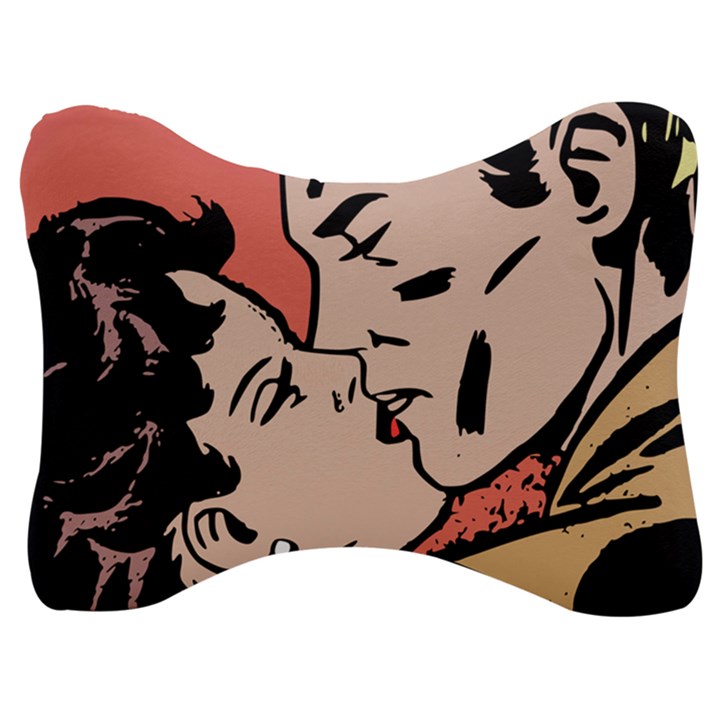 Retrocouplekissing Velour Seat Head Rest Cushion