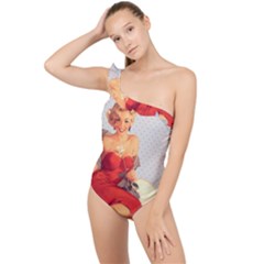 Retro 1107638 1920 Frilly One Shoulder Swimsuit