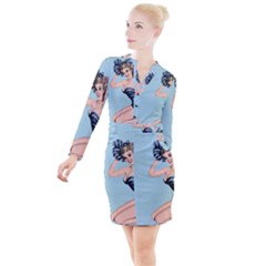 Retro 1107640 1920 Button Long Sleeve Dress by vintage2030