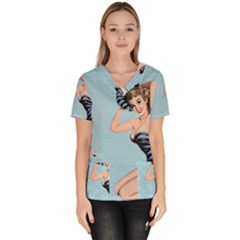 Retro 1107640 1920 Women s V-neck Scrub Top by vintage2030