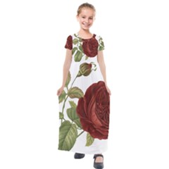 Rose 1077964 1280 Kids  Short Sleeve Maxi Dress