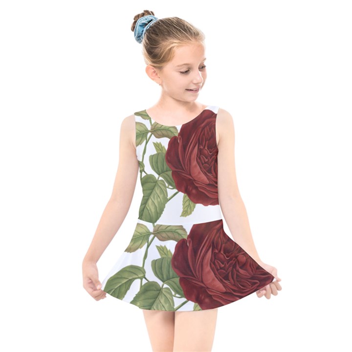 Rose 1077964 1280 Kids  Skater Dress Swimsuit