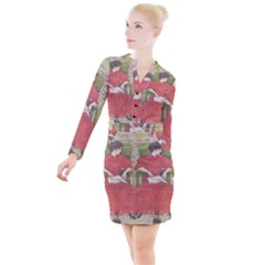 Vintage 1079413 1920 Button Long Sleeve Dress