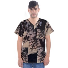 Inkwork Sunrise In Orange Men s V-neck Scrub Top