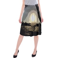 Sunrise Over The Plains Midi Beach Skirt by DeneWestUK