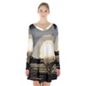 Sunrise Over The Plains Long Sleeve Velvet V-neck Dress View1