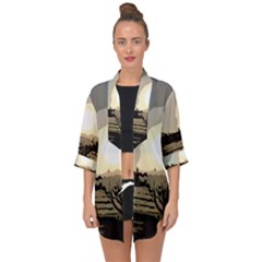 Sunrise Over The Plains Open Front Chiffon Kimono