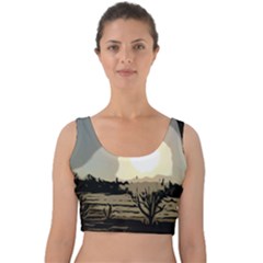 Sunrise Over The Plains Velvet Crop Top