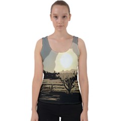 Sunrise Over The Plains Velvet Tank Top