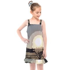 Sunrise Over The Plains Kids  Overall Dress