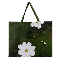 Daisies In Green Zipper Large Tote Bag by DeneWestUK