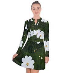 Daisies In Green Long Sleeve Panel Dress