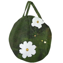 Daisies In Green Giant Round Zipper Tote