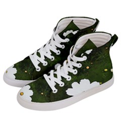 Daisies In Green Women s Hi-top Skate Sneakers by DeneWestUK