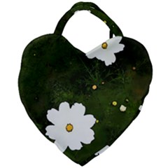 Daisies In Green Giant Heart Shaped Tote by DeneWestUK