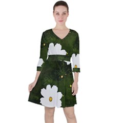 Daisies In Green Ruffle Dress by DeneWestUK